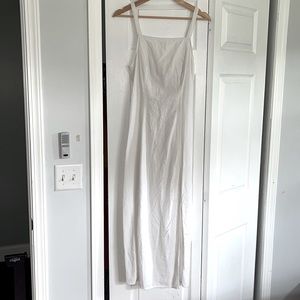 White linen dress